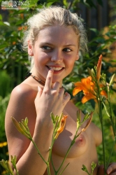 Adorable teen within the lawn   NakedTeen.photos