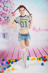 Attractive babe in stockings   NakedTeen.photos