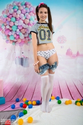 Attractive babe in stockings   NakedTeen.photos