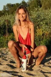 Attractive blonde on the sea   NakedTeen.photos