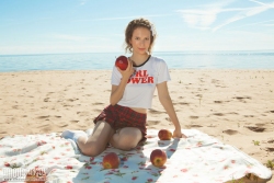 Attractive teen at the shore   NakedTeen.photos