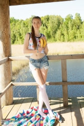 Attractive teen enjoys posing   NakedTeen.photos