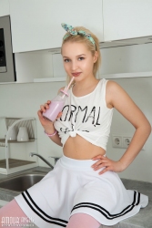 Bare within the kitchen   NakedTeen.photos