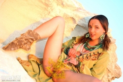 Beach tease by way of brunette   NakedTeen.photos