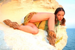 Beach tease by way of brunette   NakedTeen.photos