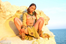 Beach tease by way of brunette   NakedTeen.photos