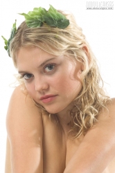 Blonde with vegetation   NakedTeen.photos