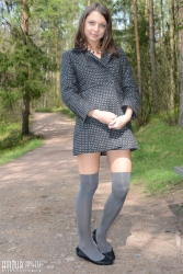 Blue eyed brunette girl   NakedTeen.photos