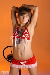 Blue eyes in orange colour   NakedTeen.photos