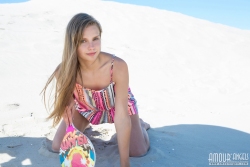 Cutie enjoying within the sand   NakedTeen.photos