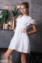 Feeling attractive in white   NakedTeen.photos