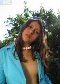 Girl in blue coatee