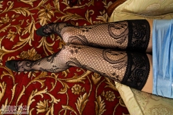 Lady poses in stockings   NakedTeen.photos