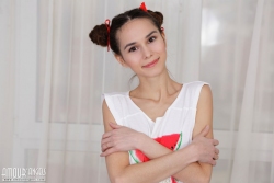 Licking her arms   NakedTeen.photos