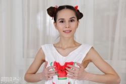 Licking her arms   NakedTeen.photos