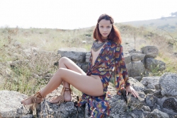 Pretty babe posing in wild   NakedTeen.photos