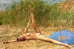 Slender blonde outdoor   NakedTeen.photos