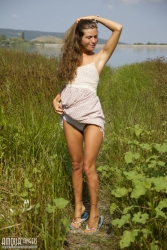 Smiling chick outside   NakedTeen.photos