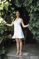 Teenager on wood stairs   NakedTeen.photos