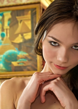 Thin teen posing